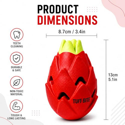 TUFF BITE Dog Chew Toy for Aggressive Chewers Durable Natural Rubber Treat Dispensing Toy with Milk Scent Tough Fetch & Chew Toy for Small, Medium & Large Dogs