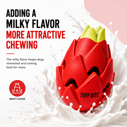 TUFF BITE Dog Chew Toy for Aggressive Chewers Durable Natural Rubber Treat Dispensing Toy with Milk Scent Tough Chew Toy for Medium & Large Dogs